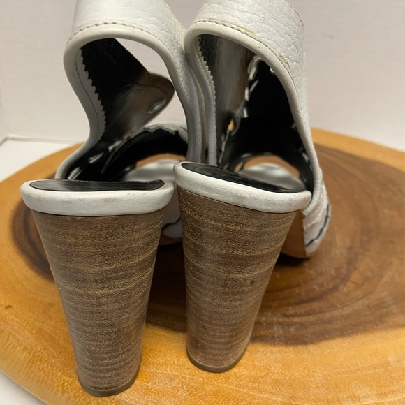 Pierre Hardy Cut Out Stenciled Peep Toe Leather Heels - Picture 7 of 10